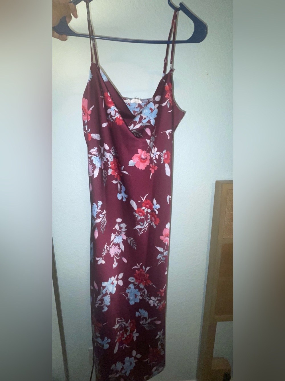 Hippie Rose Women's Burgundy Floral Slip Dress